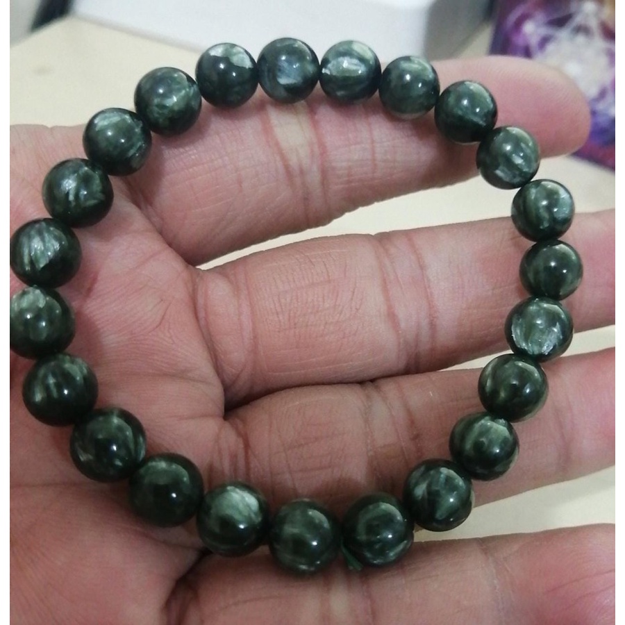 Bracelet / Gelang Seraphinite 8mm Natural Top Grade A+