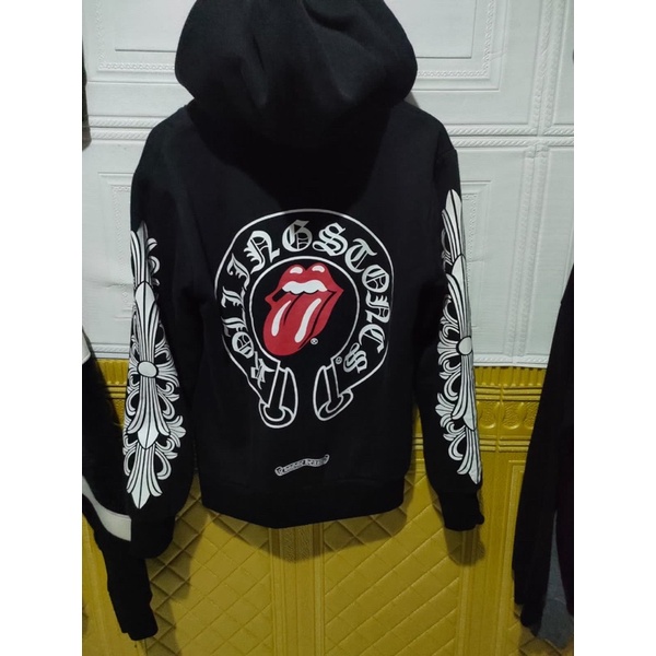 zip hoodie chrome hearts x rolling stone