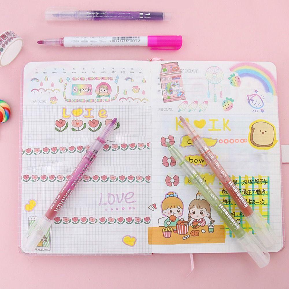 Top Outline Pen High-Kapasitas Hadiah Anak-Anak Menandai Kunci-point Candy Color Hand Penanda Rekening Set