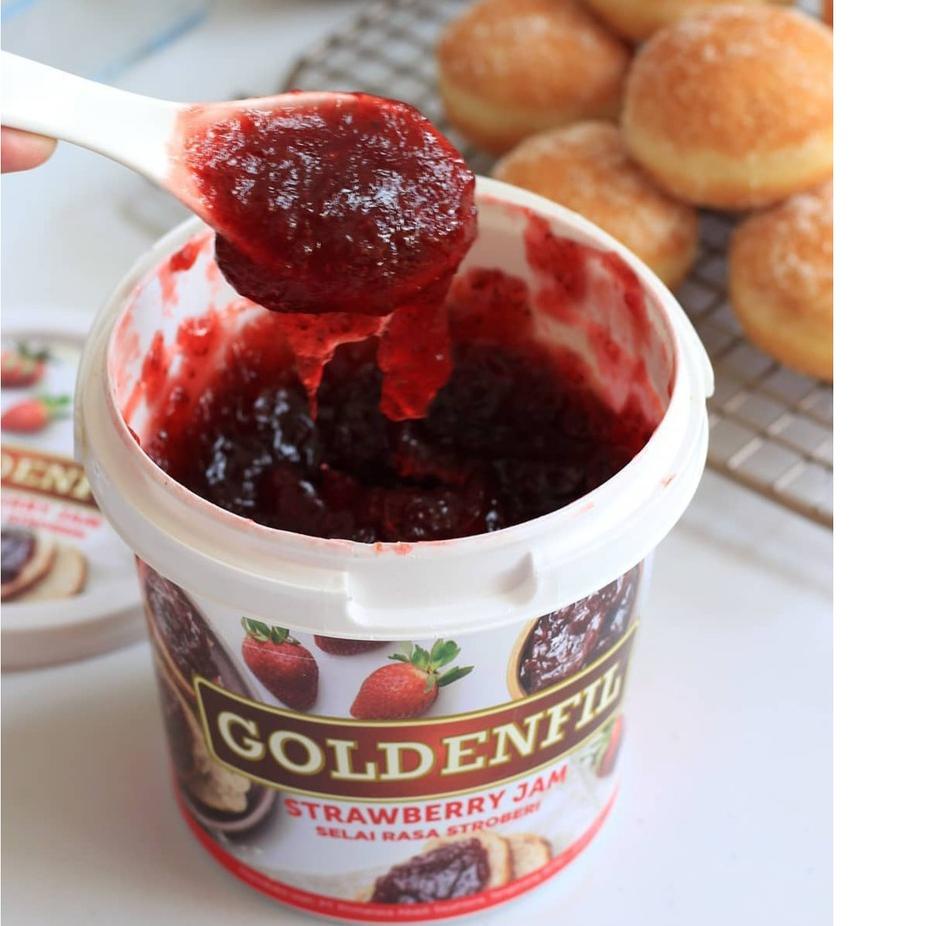 

CSMm3M7--Goldenfil Strawberry Jam 1kg - Selai Buah Strawberry 50% Serat Buah
