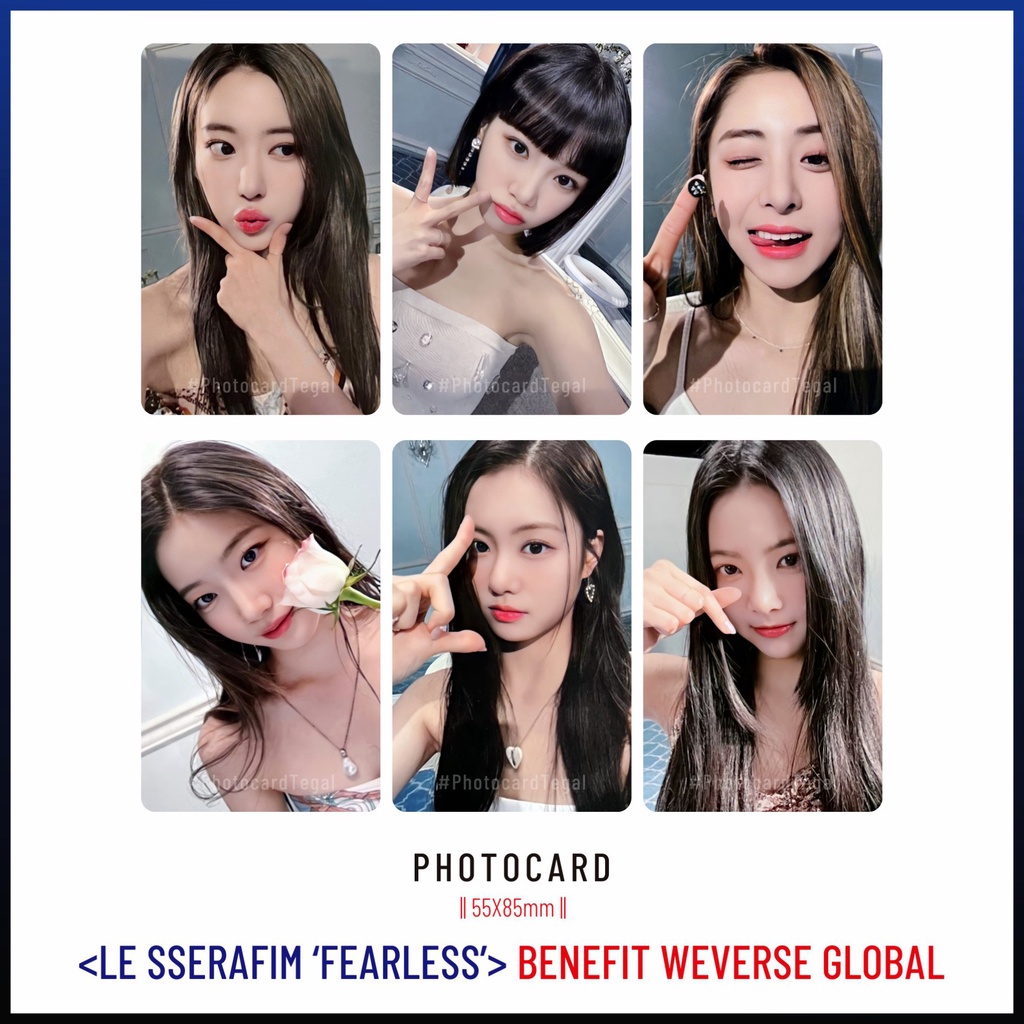 [READY] PHOTOCARD 'RARE' LE SSERAFIM 'ALBUM FEARLESS' (Sakura, Charwon, Yunjin, Kazhua, Garam, Eunch