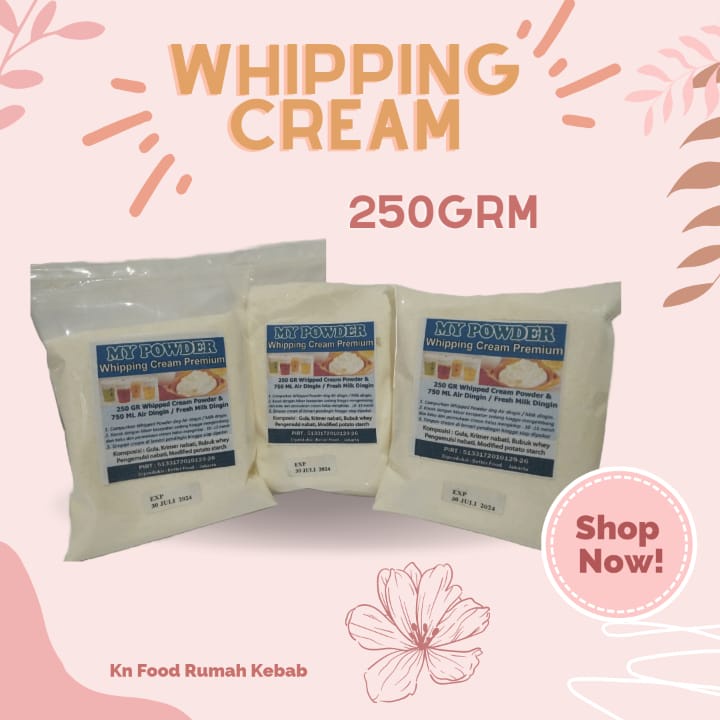 

Whipping Cream / Whipped Cream -250 gram Bubuk Instan Whipping Cream