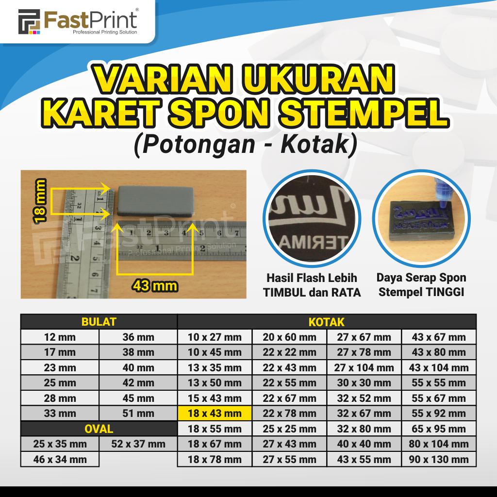 Karet Busa Spon Stempel Model Kotak 18X43 MM