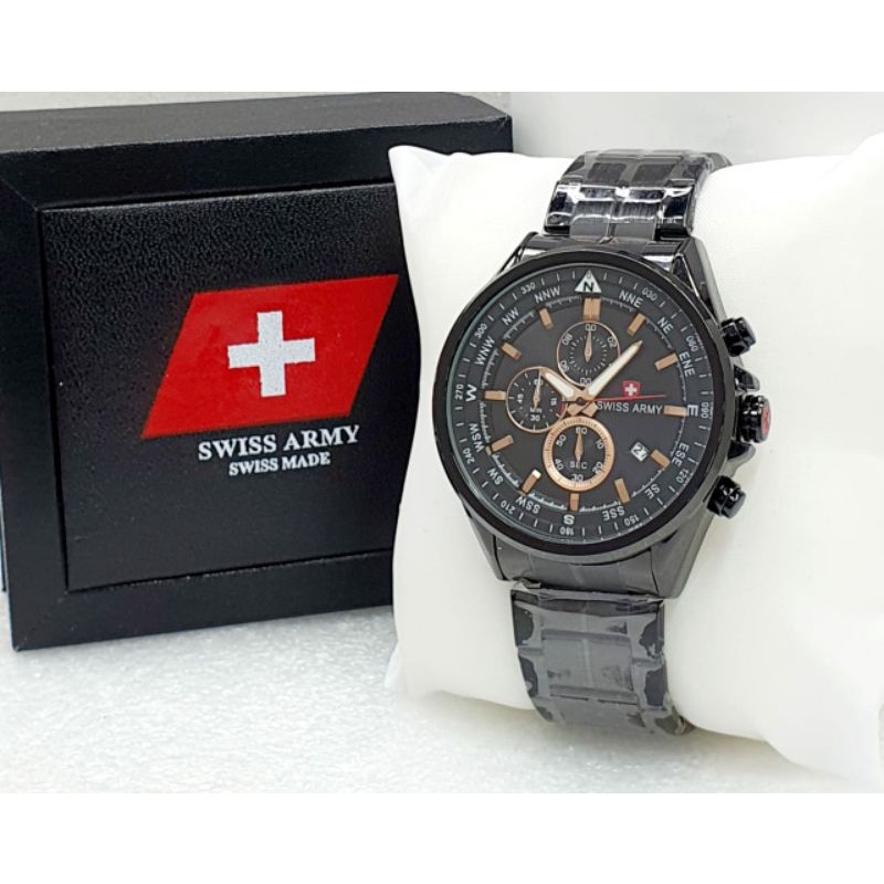 Jam Tangan Swist Army 8679 Pria Stainliss Steel Warna Pilihan Kesukaan