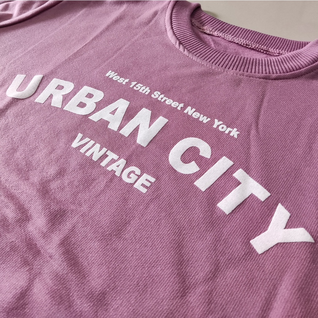 Sweater Urban City Vintage | Korean Style | Atasan Wanita Dan Pria | Bahan Fleece Tebal dan Lembut | Allsize