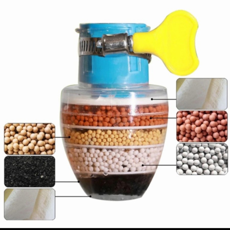 Sambungan Kran 6 lapis Filter air 6 Lapis kepala kran air saringan keran dapur faucet purifier water filter