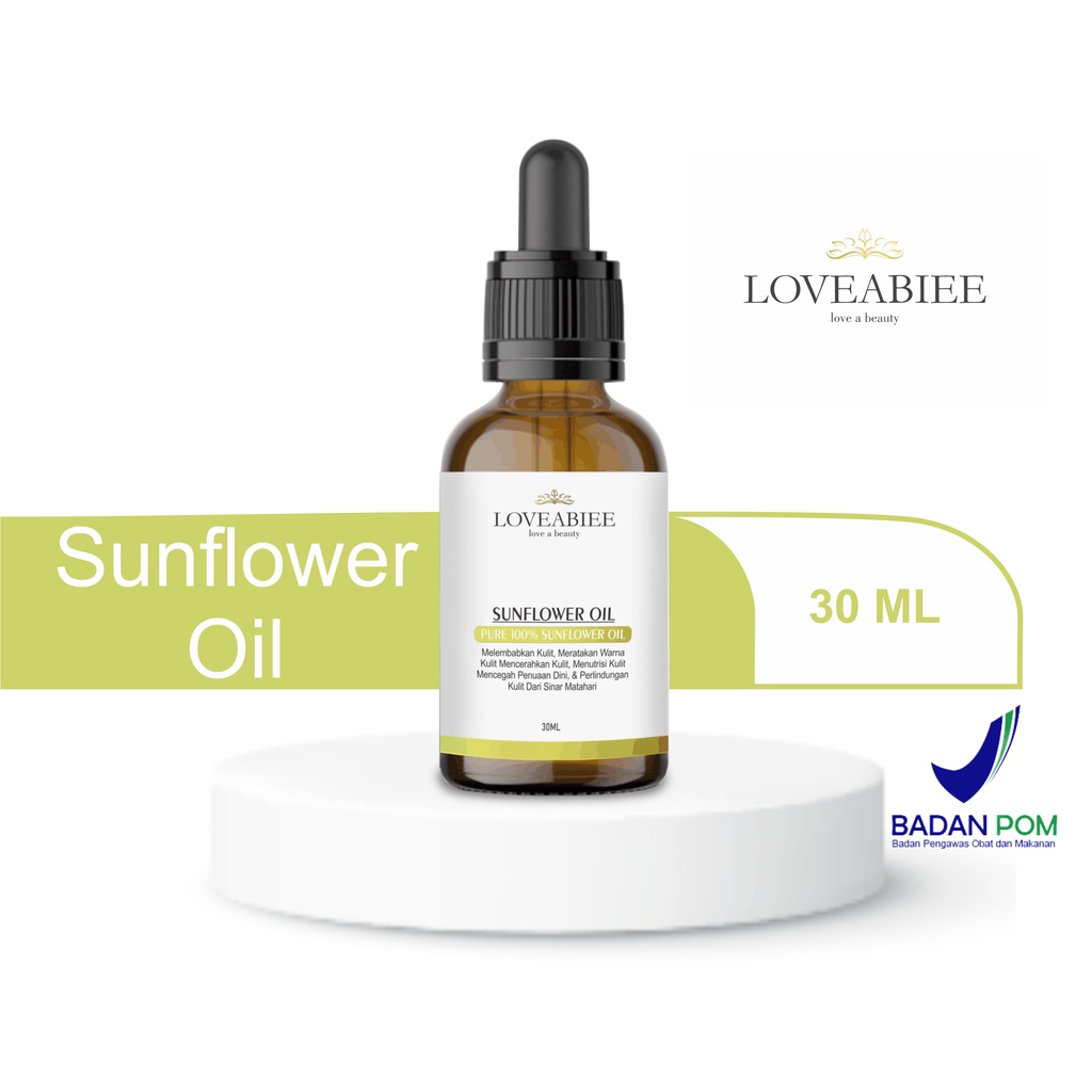 Sunflower oil 30 ML Melembabkan kulit Mencegah penuaan dini Mengandung bahan anti bakteri Meredakan peradangan Meningkatkan kesehatan dan regenerasi sel kulit