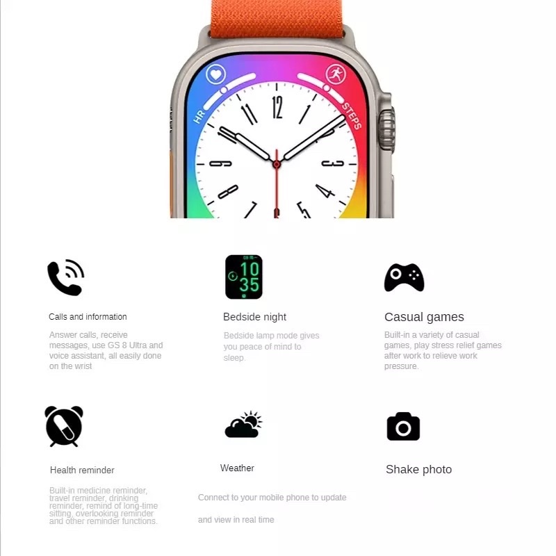 Smartwatch MINI series 8 ULTRA Original NFC HD 2.05 inch Wearfit GARANSI Jam tangan 45mm SIRI IWO Voice Command GPS FULL LAYAR GPS perempuan bluetooth telefon