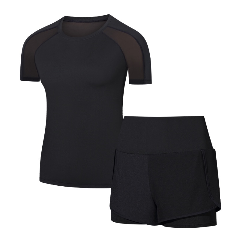 Setelan Olahraga Wanita Celana 2 in 1 U/ Yoga Gym Running