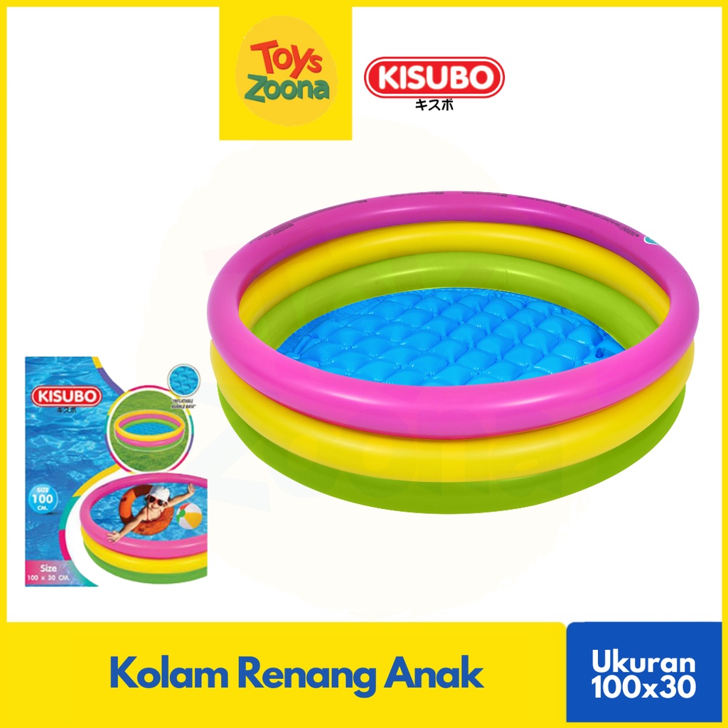 ToysZoona Kolam Renang Kisubo 100X30 CM Kolam Renang Bulat Round Pool Colourful