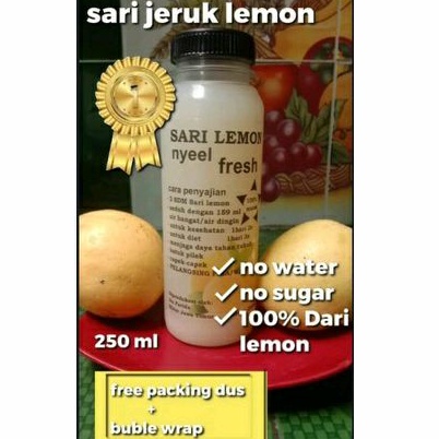 

SARI LEMON MURNI 250 MLGrAm PERASAN JERUK LEMON,,, Fresh NYEEL,,TANPA D CAMPUR AIR PUTIH,,,Pelangsing Alami PRIA/WANITA