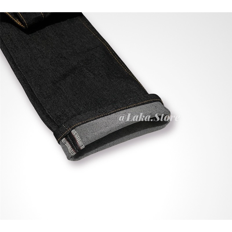 CELANA JEANS SELVEDGE DENIM SHELL STICH ACCENT 13.5oz BLACK INDIGO PRIA / CELANA SELVEDGE DENIM GARMEN