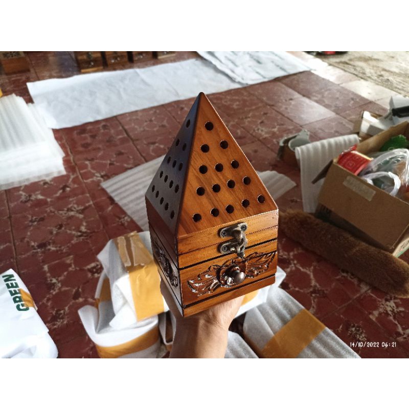 mabkhara kerucut asli kayu jati