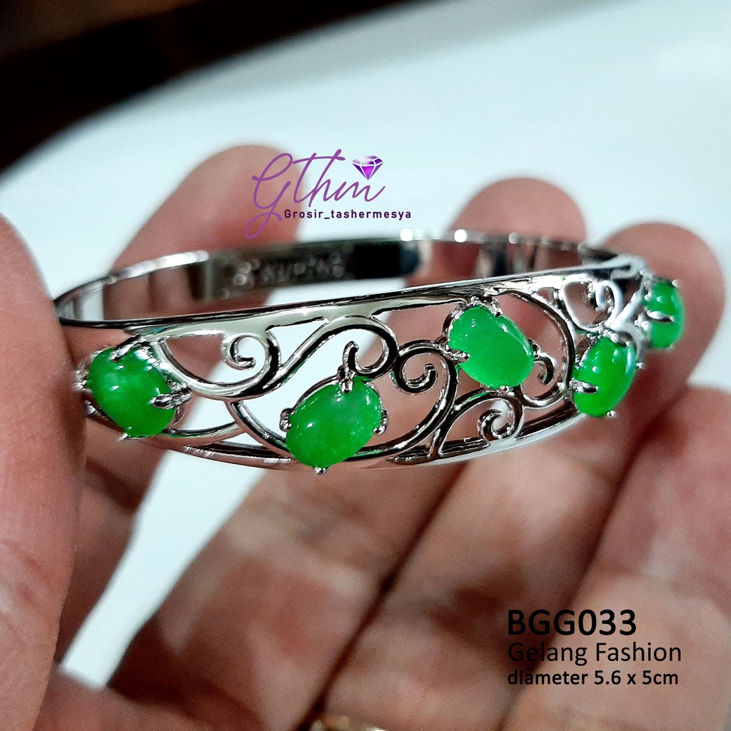 gelang tangan wanita titanium xuping lapis emas18k  ruby zamrud mewah banget seperti emas asli gthm