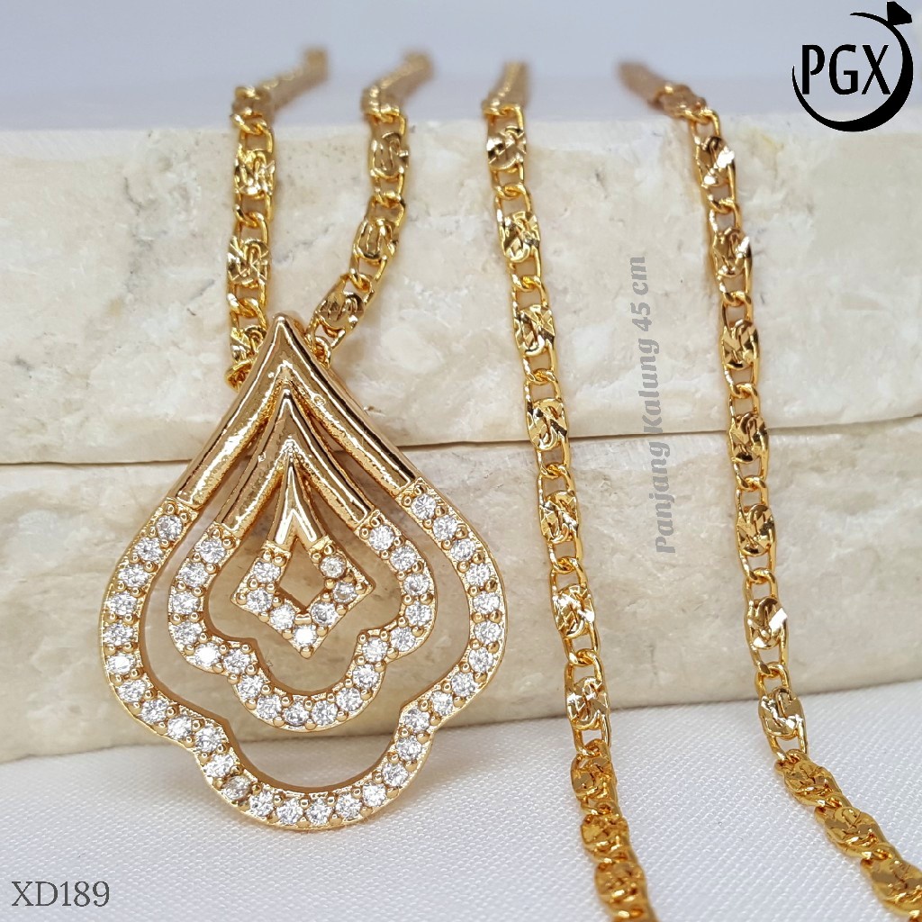 PGX Kalung Wanita Xuping Aksesoris Fashion Perhiasan Lapis Emas XD189