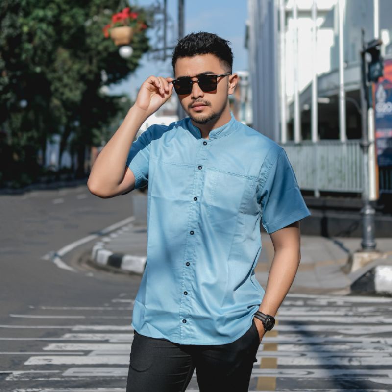 KEMEJA KOKO PRIA lengan Pendek BAJU KOKO PRIA TOYOBO ORIGINAL BRAND warna MINT MOCCA PINK HIJAU Keme