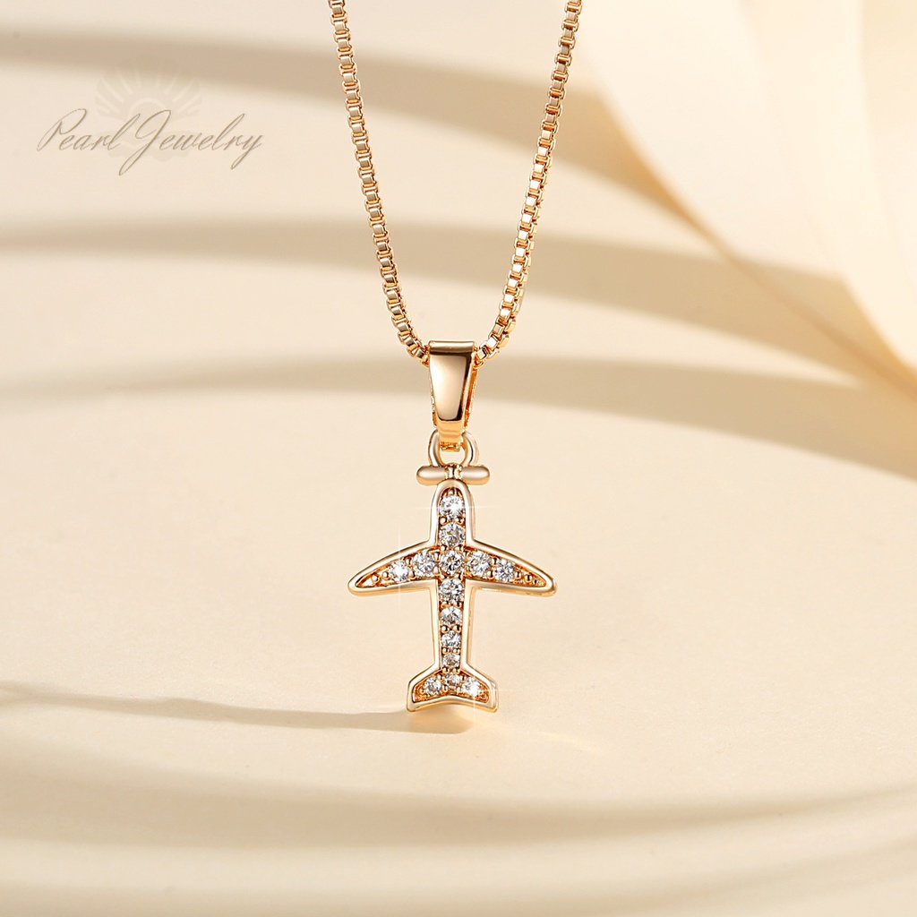 Y645 [COD✔] Kalung Airplane Korea Wanita Titanium Anti Karat Stainless Steel Hadiah Aksesoris