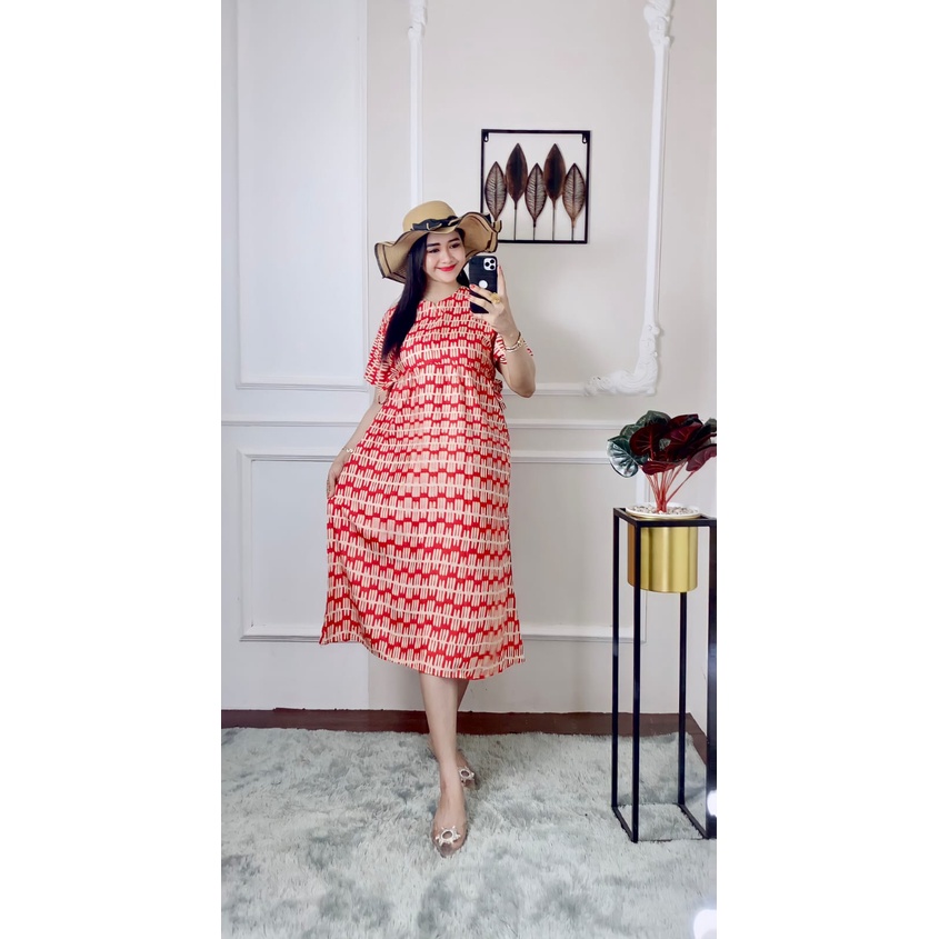 NAUREEN DRESS CHIBI MOTIF TERBARU TALI SAMPING SLETING DEPAN BUSUI