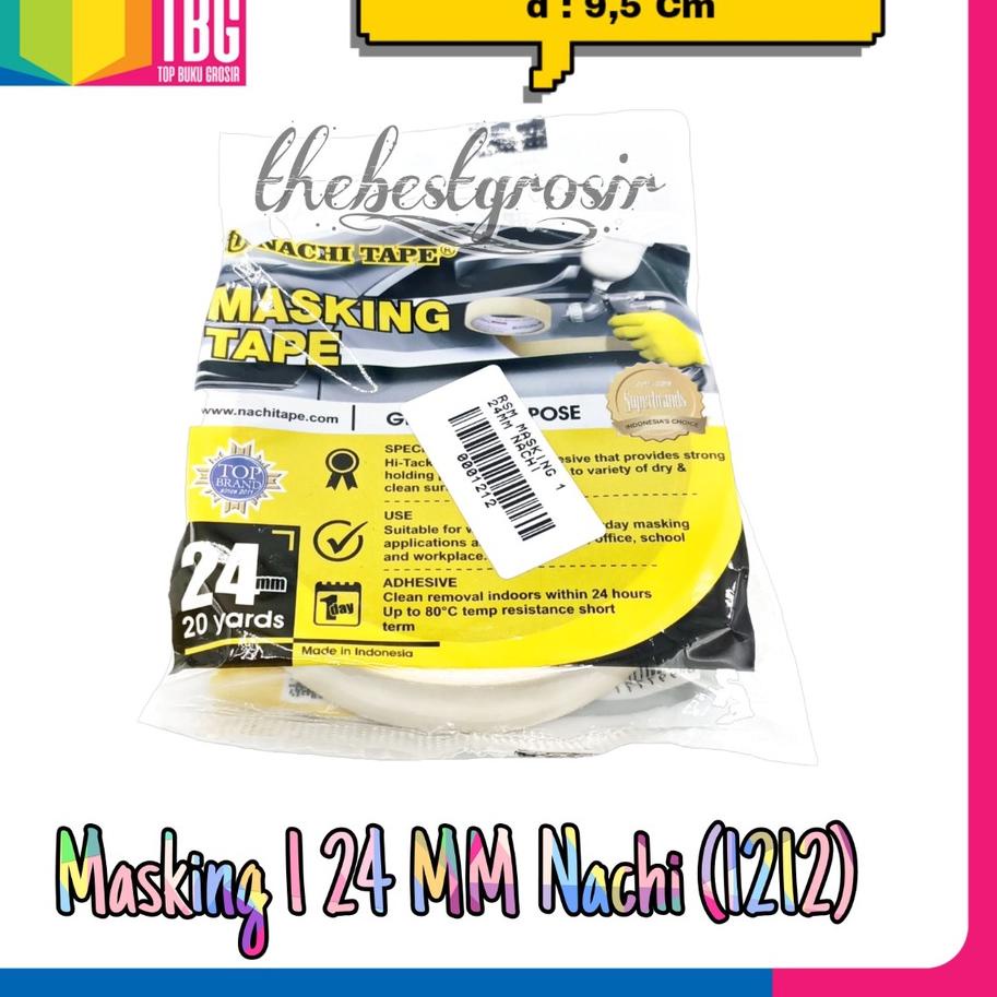 

₪ 1 ROLL MASKING TAPE 24MM NACHI / ISOLASI KERTAS / MASKING TAPE (R-1212) ↬