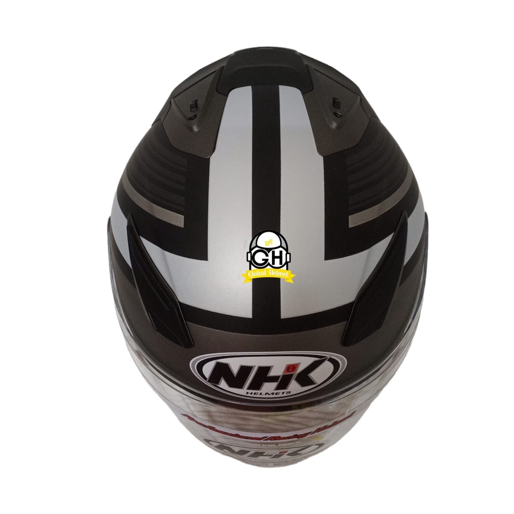 HELM NHK R1 ECTO NHK R-1 BLACK SILVER DOFF DOUBLE VISOR ORIGINAL NHK