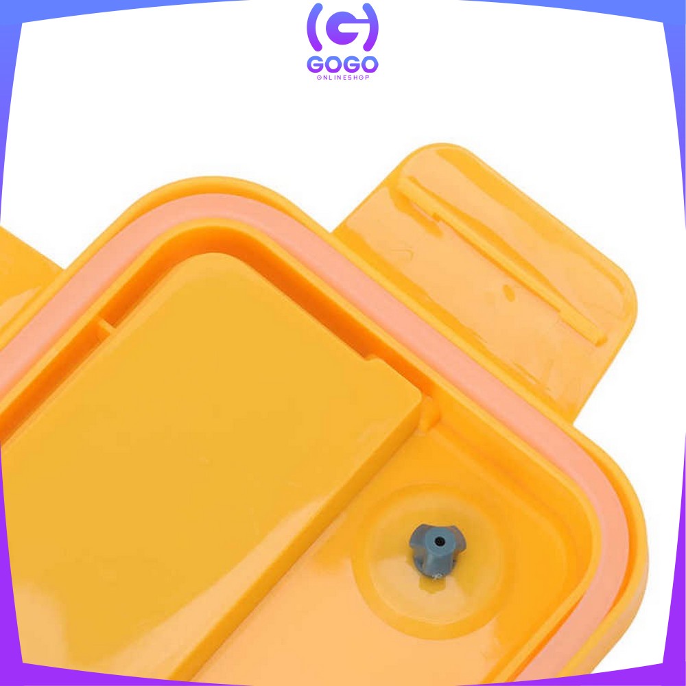 GOGO-C718 Kotak Tempat Makan Set Free Sendok Garpu dengan Pegangan Anti Tumpah / Tempat Bekal Bento Box BPA Free