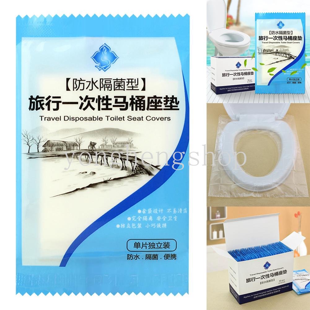 50pcs / set Cover Dudukan Toilet Sekali Pakai Portable Higienis Anti Bakteri Untuk Travel / Outdoor