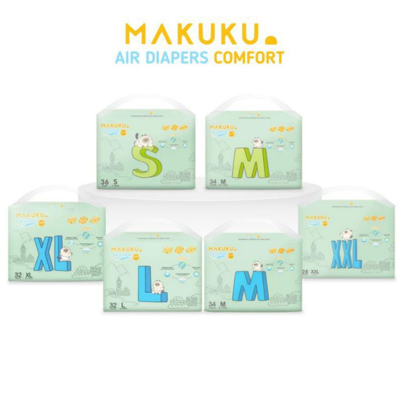 MAKUKU AIR DIAPERS COMFORT SIZE NB S M L XL XXL