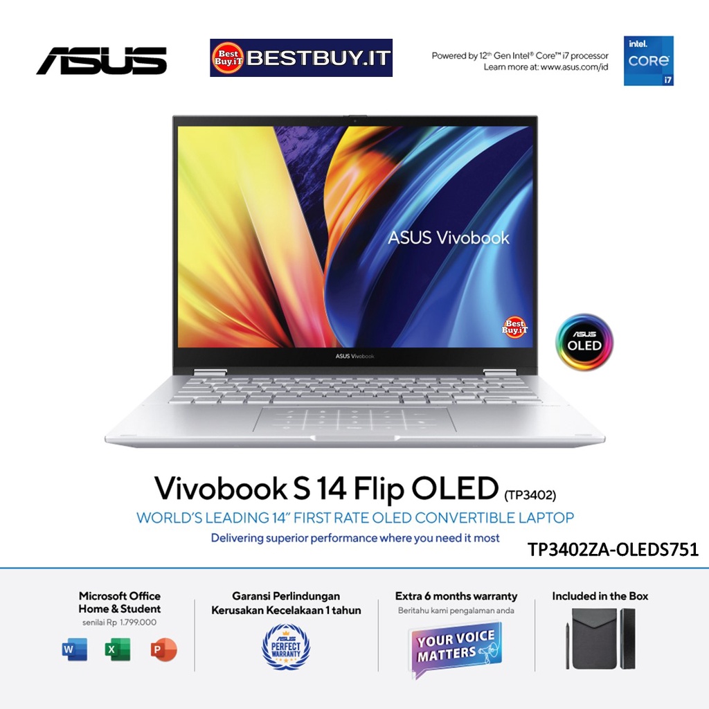 ASUS Vivobook S14 Flip OLED TP3402ZA i7-12700H 16G 512G TOUCH W11 OHS