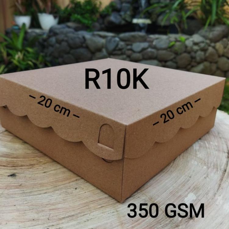 

PALING DIMINATI Dus Coklat R10K Kraft 20x20 cm / Kotak Nasi R10K / Box Nasi Coklat ♕ 890