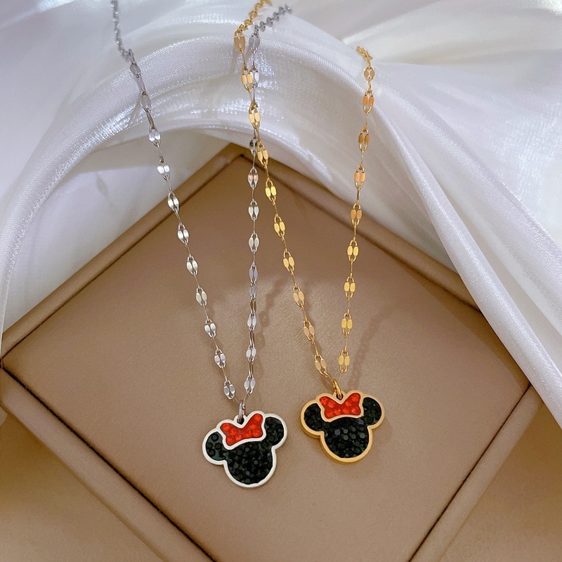 kalung mickey titanium asli