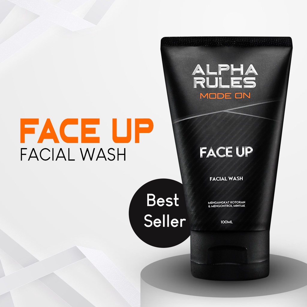 [Per Buah] ALPHA RULES Face Up Sabun Cuci Muka Pria Pembersih Wajah Original BPOM