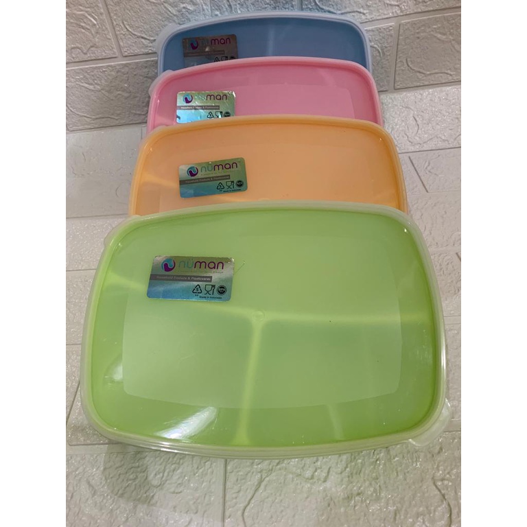 Tempat makan kotak bekal sekat 4 lunch box kotak makan anak numan