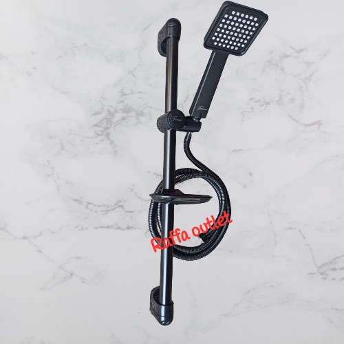 shower tiang stainless hitam/shower set mandi fiorentino - kotak