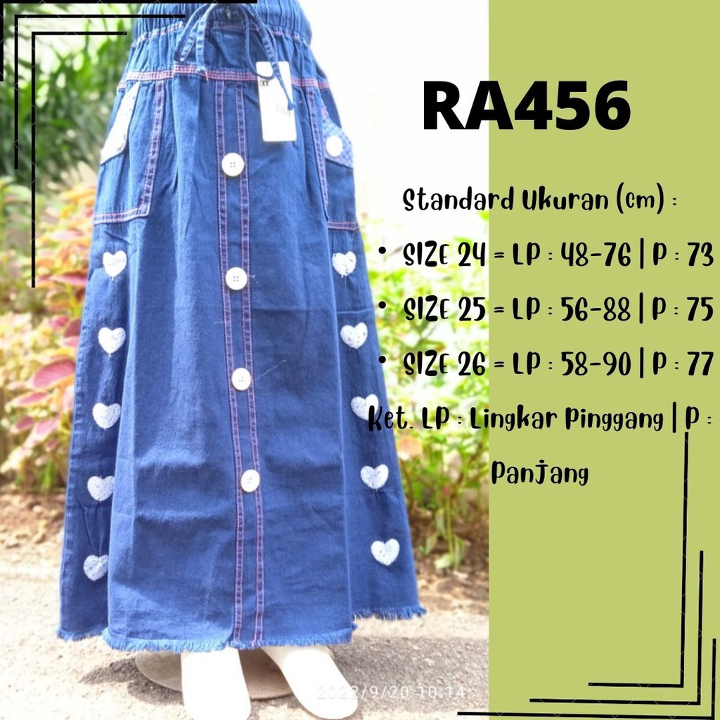 Rok Jeans Anak - Rok Panjang Anak - Rok Anak Perempuan - Rok Anak 6-10tahun