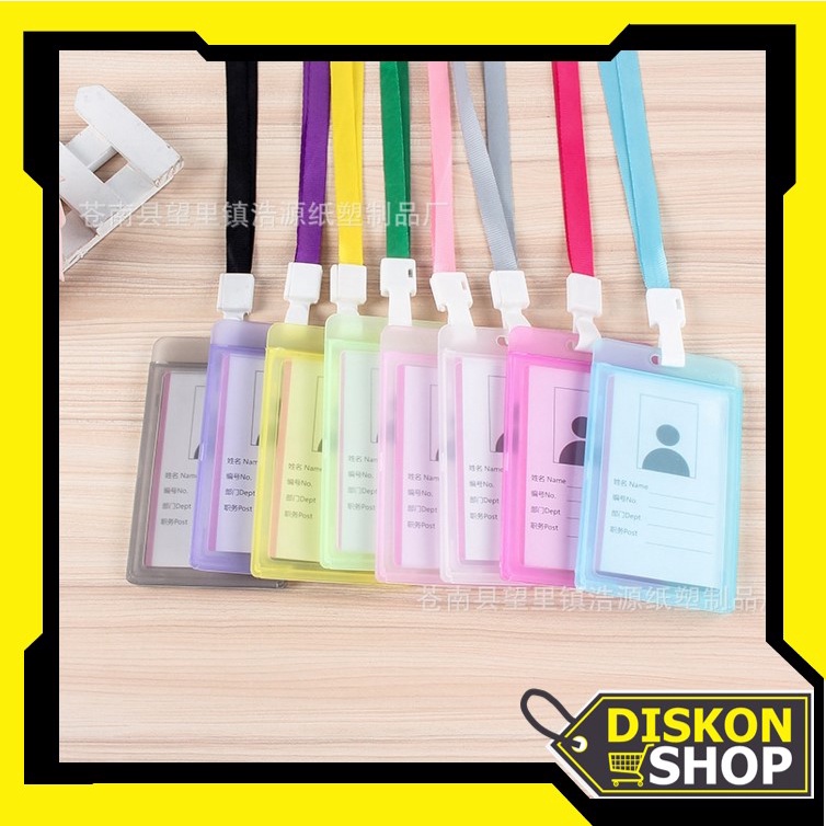 

Diskon Shop - 5551 Gantungan Kartu Nama Plastik Motif Polos Warna Warni / Gantungan ID Card / Gantungan Kartu Nama