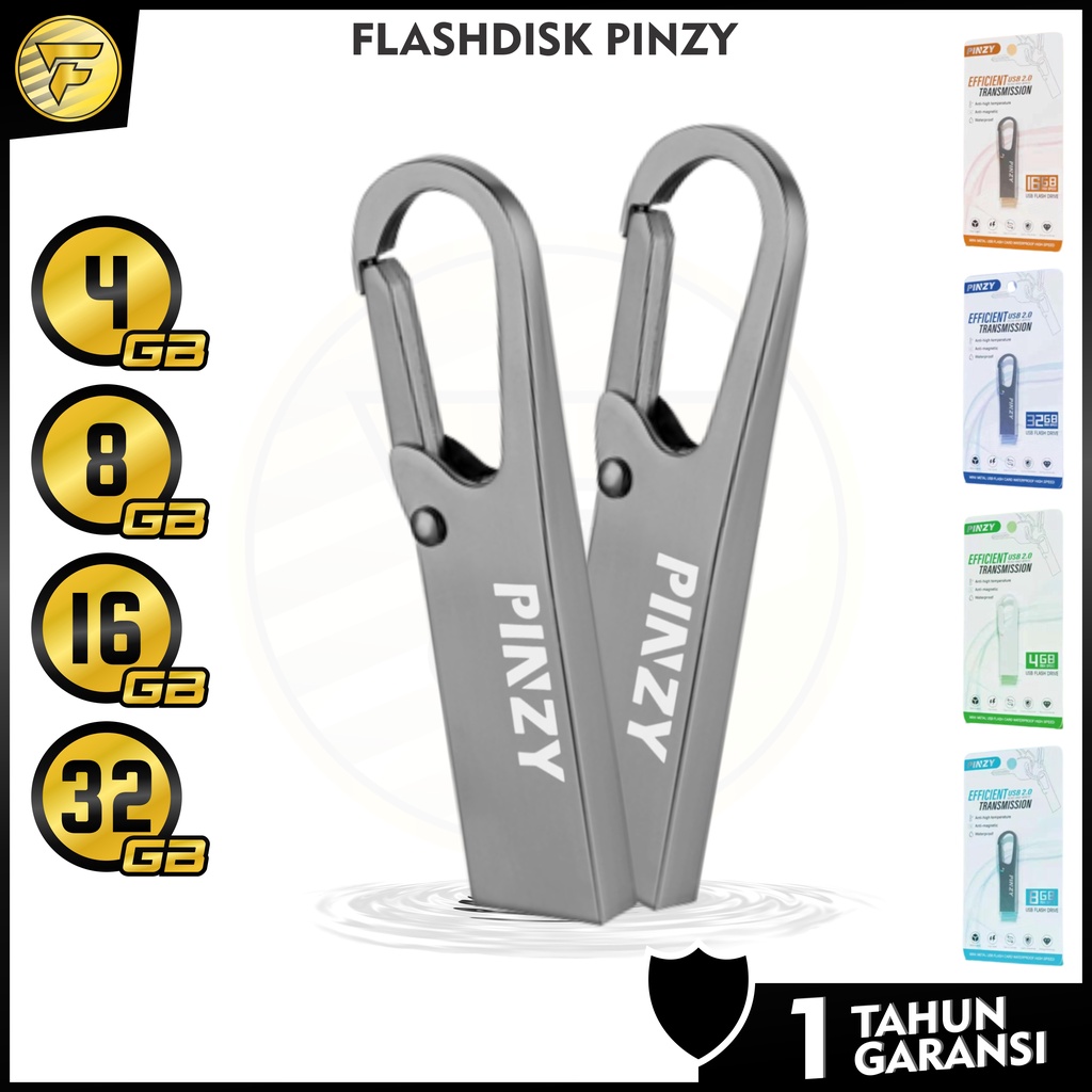 Flashdisk METAL PINZY USB 2.0 Flash Drive 4GB-8GB-16GB-32GB WATERPROOF flash disk original