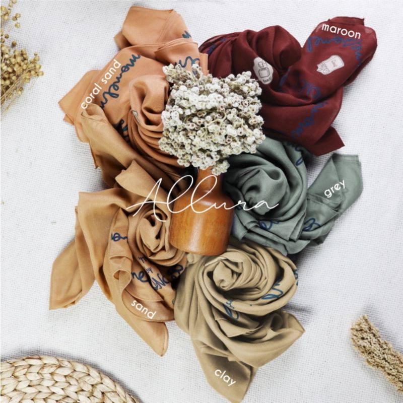 sale preloved 1 kali pakai hijab monel series ALLURA warna maroon