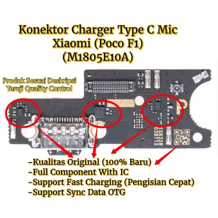 Jual Konektor Charger Type C Mic Xiaomi Poco F1 Original Full Component With Ic Shopee Indonesia 