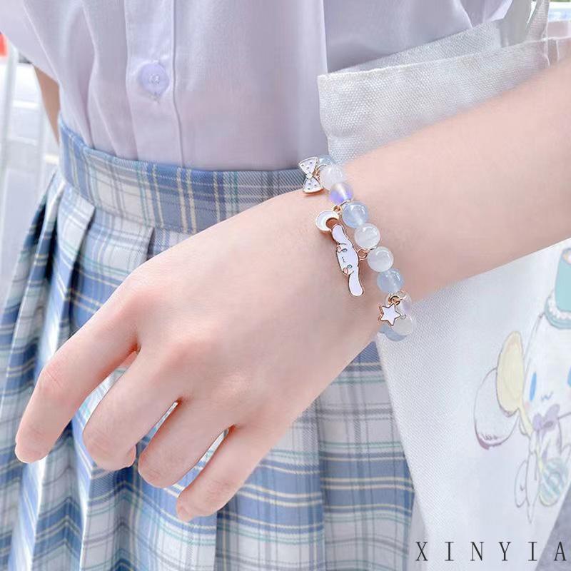 Gelang Tali Kristal Desain Cinnamoroll Dog Untuk Hadiah Ulang Tahun Wanita