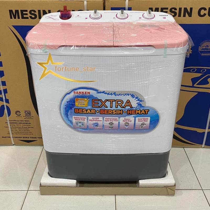 Mesin Cuci 2 Tabung Sanken 8Kg Tw-8663PK