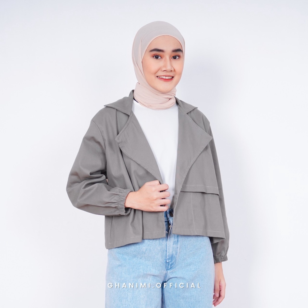 Ghanimi - Cleo Blazer / Jas Wanita Semi Formal / blazer polos timeless / blazer kerja crop top / blazer casual formal / blazer daily / jas kerja wanita /blazer wanita /atasan blazer wanita / atasan kerja /baju kerja wanita