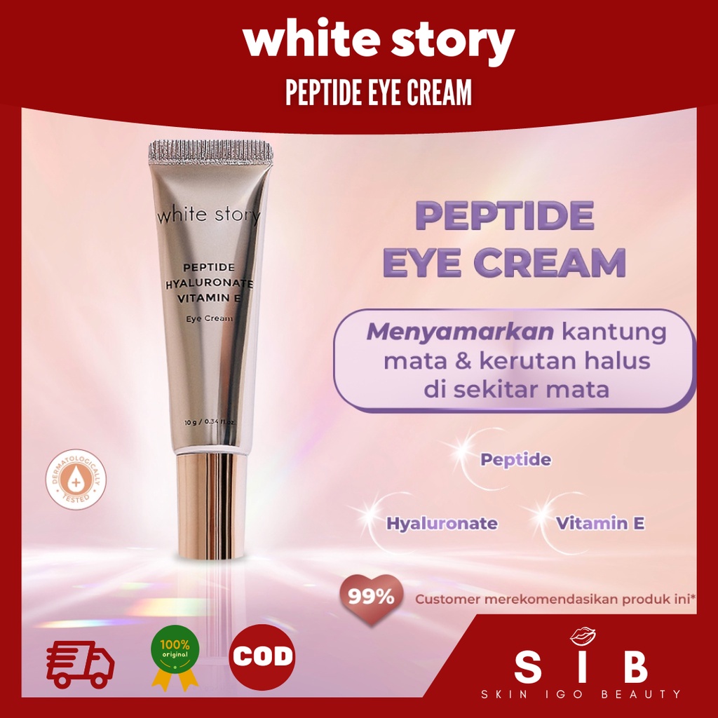 Jual White Story PEPTIDE EYE CREAM Menyamarkan kantung mata dan Mata