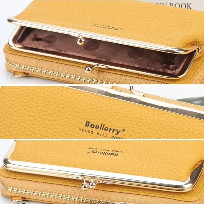 BAELLERRY ORIGINAL TAS SELEMPANG WANITA IQK KULIT DOMPET HP