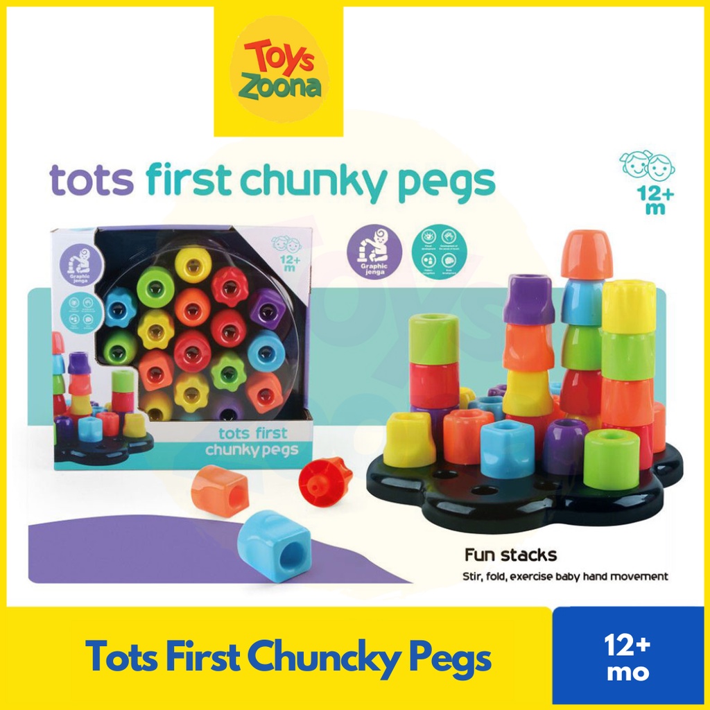 ToysZoona Tots First Chuncky Pegs Fun Stacks Puzzle Anak Blocks Mainan Block Anak