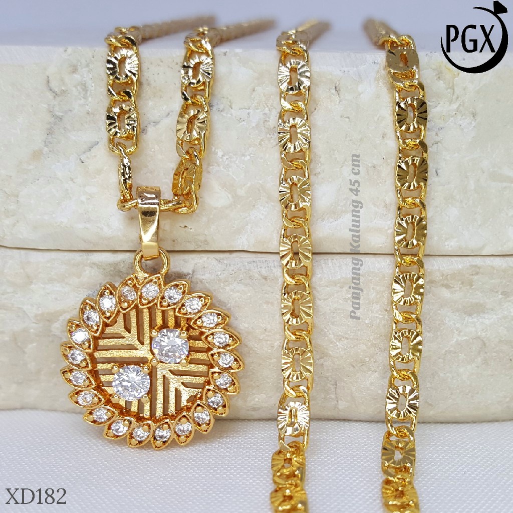 PGX Kalung Wanita Xuping Aksesoris Fashion Perhiasan Lapis Emas XD182