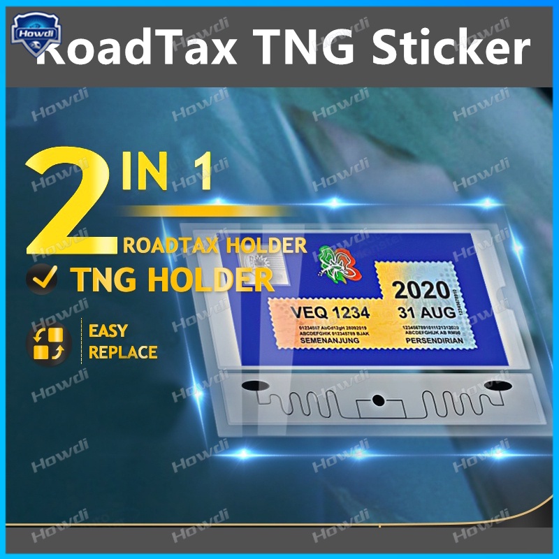 (2 In 1) Stiker Holder Stik Kereta Api N Go &amp; Roadtax RFID