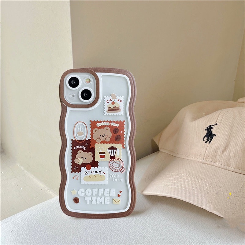 Soft Case Silikon Transparan Motif Kartun Beruang Untuk iPhone 14 13 12 11 Pro Max X Xr Xs Max 8 7 6 6s Plus