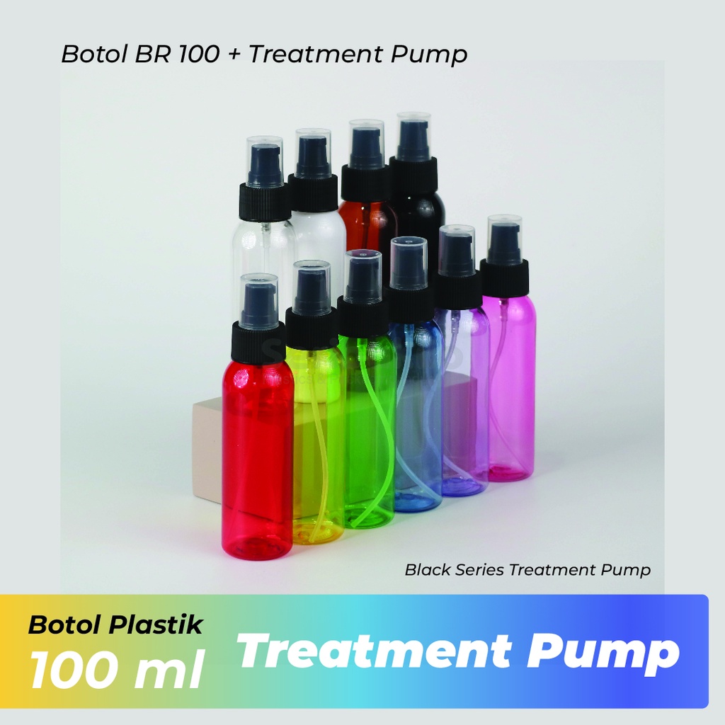 Botol Pump  100ml plastik Warna/Botol 100ml Pump Hitam