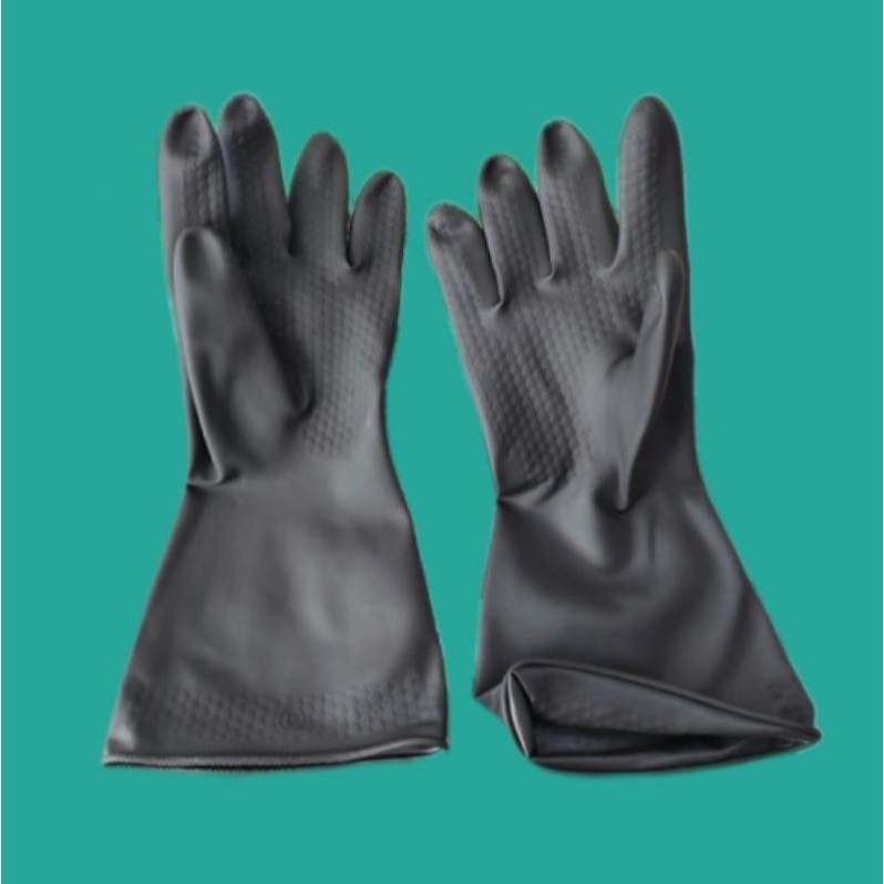 Sarung Tangan Karet Panjang Hitam Latex Gloves Sarung Tangan Serbaguna