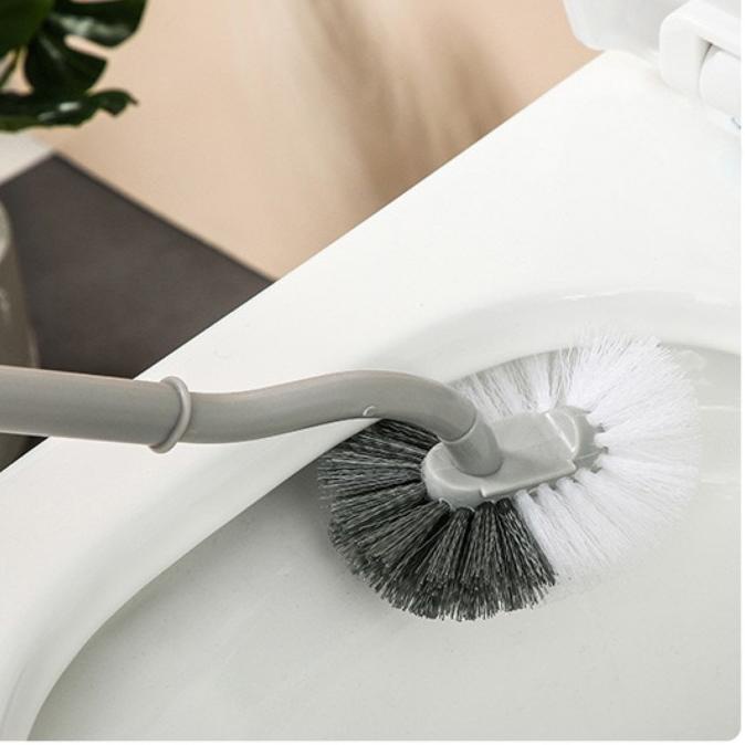 Sikat Toilet Pegangan panjang melengkung sikat toilet sikat berbentuk S siku sudut mati sikat bulu lembut sikat pembersih sikat toilet